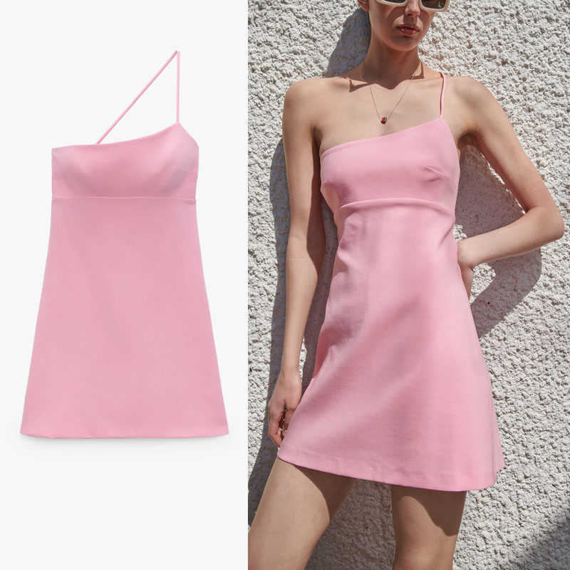 Za Pink Asymmetric Off Shoulders Dress Women Sleeveless Backless Strap Party Dresses Woman Chic Back Zip Sexy Mini Dress 210602
Za Pink Asymmetric Off Shoulders Dress Women Sleeveless Backless Strap Party Dresses Woman Chic Back Zip Sexy Mini Dress 210602