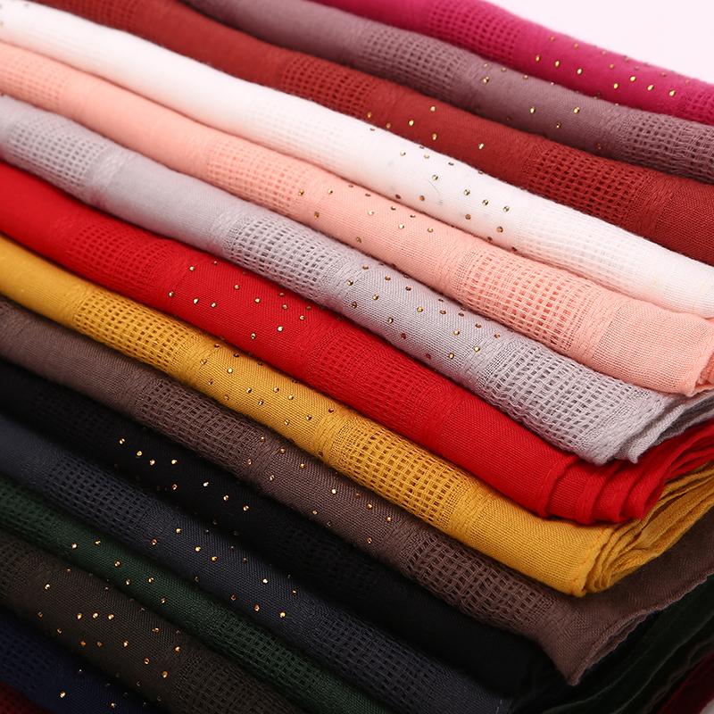 Women's Plain Diamond Scarf Solid Color Cotton Scarves Drilling Plaid Muffler Headband Wrap Muslim Shawls 180*90cm Bandanas
Women's Plain Diamond Scarf Solid Color Cotton Scarves Drilling Plaid Muffler Headband Wrap Muslim Shawls 180*90cm Bandanas
