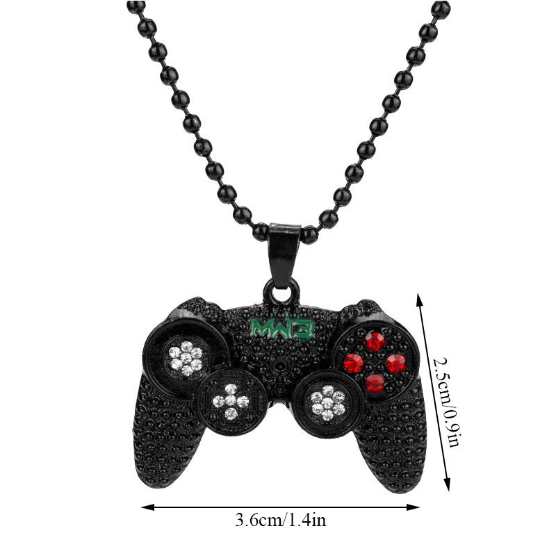 Chains Street Hip Hop Jewelry Game Console Handle Pendant Necklace Gold Chain Geometry Crystal Full Diamond Charms Boys Gifts