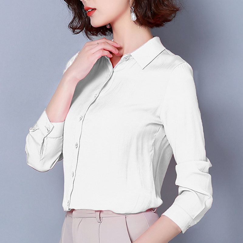 Womens tops and blouses black long sleeve top solid white tops korean fashion women clothes blusas shirts plus size 8104 50 210417