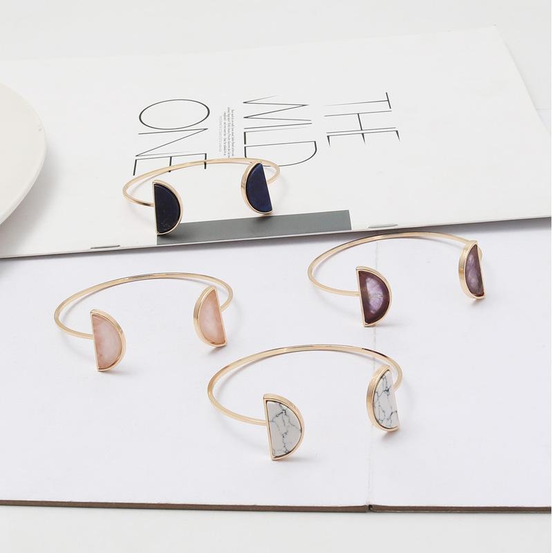 Bangle Semicircle Cuff Blue Kallaite Howlite Pink Stone Lapis Lazuli Gold Geometric Bracelet Accessories Jewelry
Bangle Semicircle Cuff Blue Kallaite Howlite Pink Stone Lapis Lazuli Gold Geometric Bracelet Accessories Jewelry