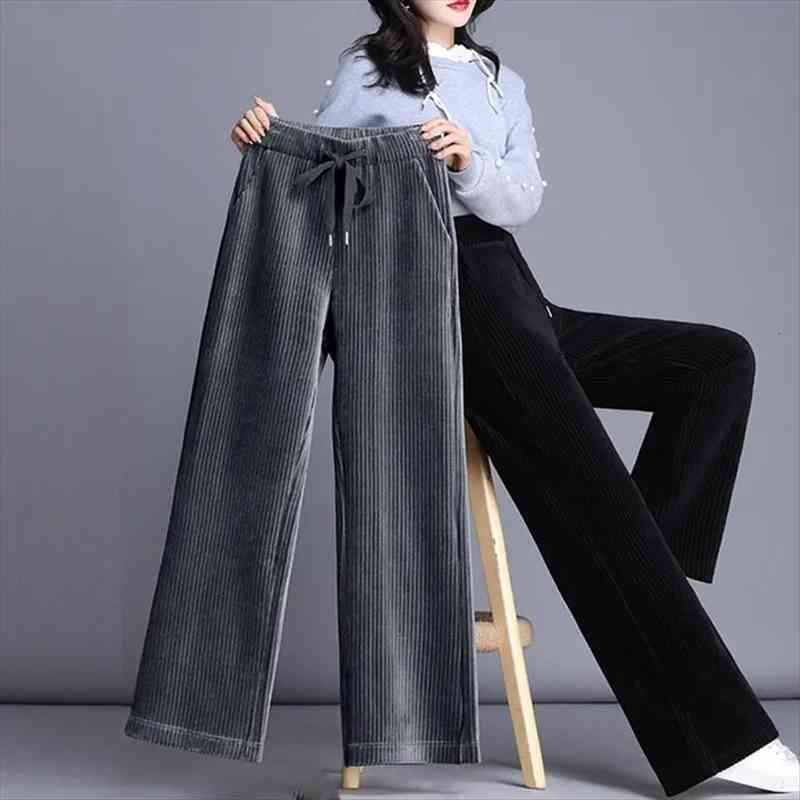 plus size s-4xl corduroy pants women fashion high waist straight trousers thicken warm casual female wide leg pants, Black;white
plus size s-4xl corduroy pants women fashion high waist straight trousers thicken warm casual female wide leg pants, Black;white
