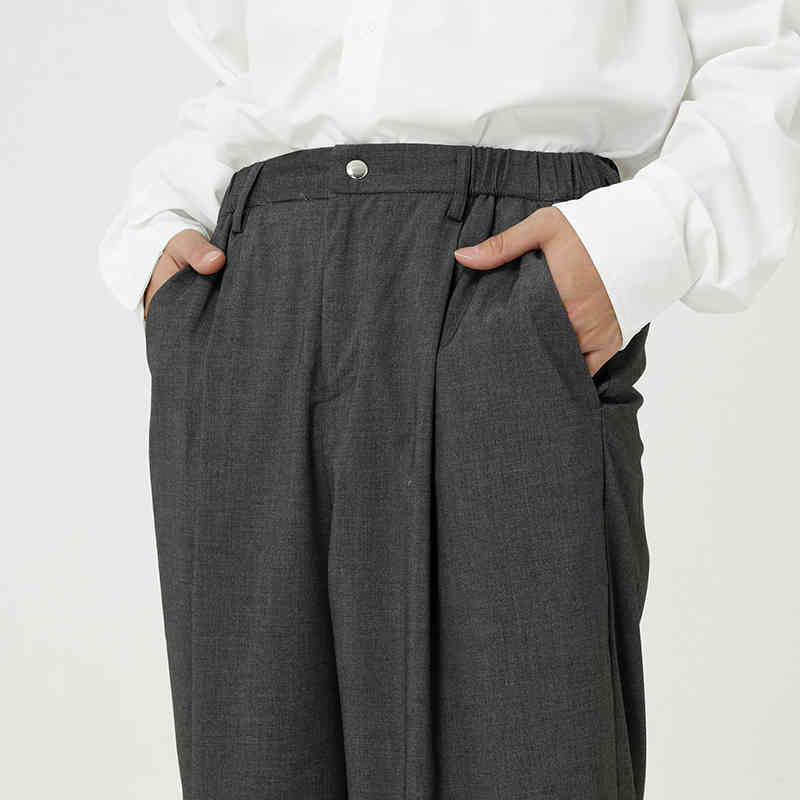 IEFB Men's Wear Busniness Trousers Man's Simple Loose Back Half Elastic Wiast Suit Pants For Male Wide Leg Pants 9Y5997 210524