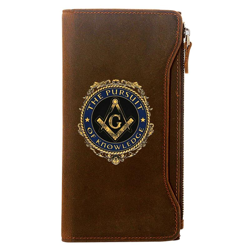 Wallets Classic Masonic Design Holder Package Genuine Leather Zipper Wallet Men Long Clutch Purse Gift, Brown
Wallets Classic Masonic Design Holder Package Genuine Leather Zipper Wallet Men Long Clutch Purse Gift, Brown