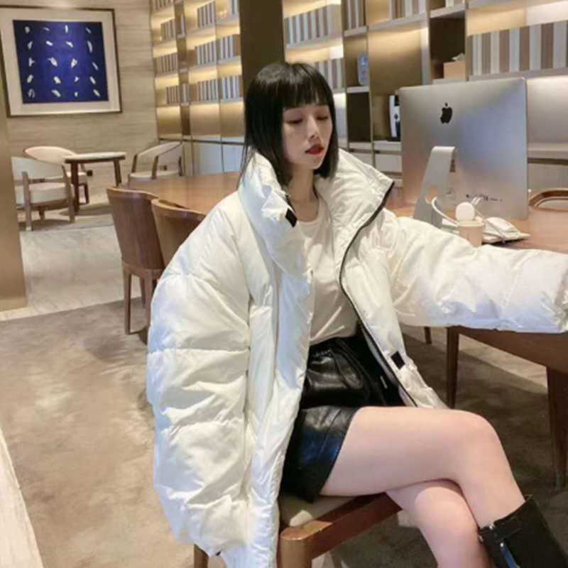 Women Solid purple Oversize Parkas Zipper Winter Female Warm Thick Loose Coat 90% White duck down Jacket 210819