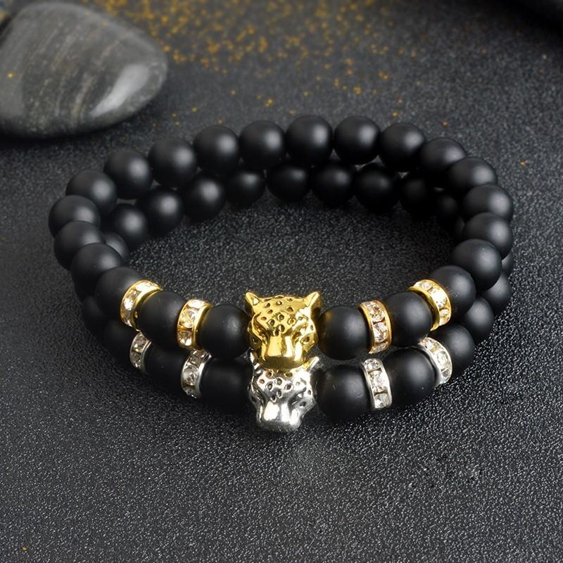 Party Favor Natural Stone Lava Bead Strand Bracelet For Men Male's Leopard Pendant Panther Head Charms Jewelry On Hand
Party Favor Natural Stone Lava Bead Strand Bracelet For Men Male's Leopard Pendant Panther Head Charms Jewelry On Hand