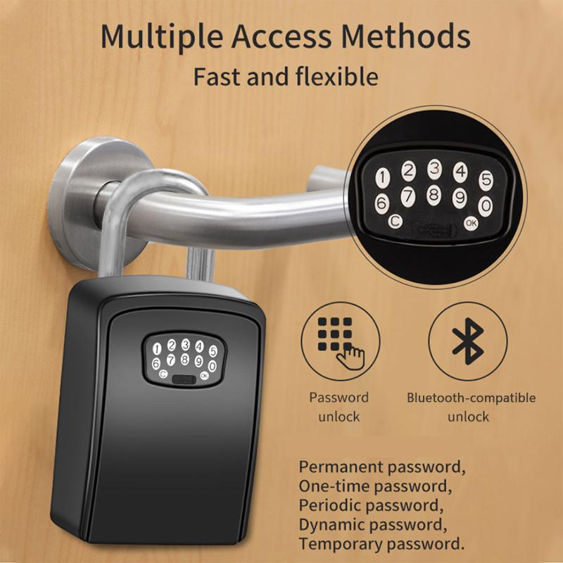 Smart Home Control Tuya Key Lock Box Bluetooth-compatible Dynamic Password Wall Mounted Aluminum Alloy Electronic Security Door
Smart Home Control Tuya Key Lock Box Bluetooth-compatible Dynamic Password Wall Mounted Aluminum Alloy Electronic Security Door