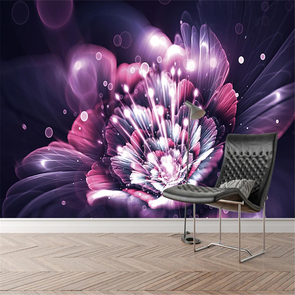 Wallpaper For Living Room Modern Color Abstract Art Lily Flower Glitter Cafe Bar Ktv Wall Mural Wallpapers