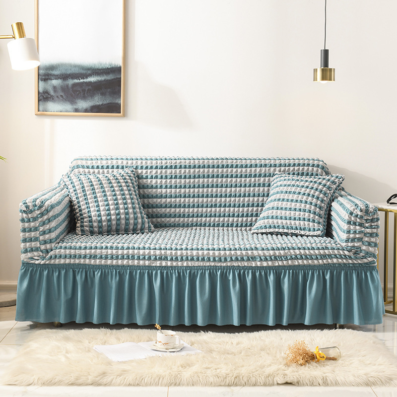 Waterproof Solid Color Elastic for Living Room Printed Plaid Stretch Slipcovers L Shape 2024 - 100% Polyester, Couch Cover, Sectional Sofa Cover