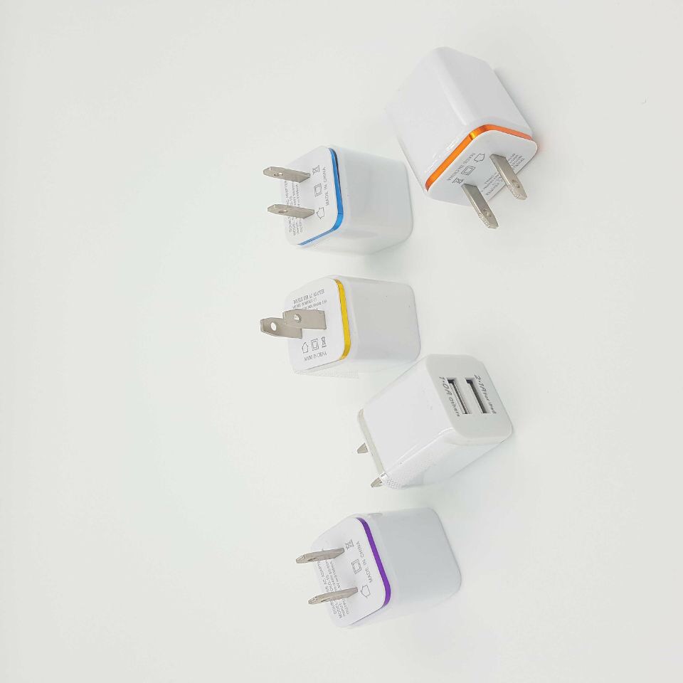 Dual USB Metal wall Chargers US Plug 2.1A AC Power Adapter 2 port for huawei Iphone Samsung LG