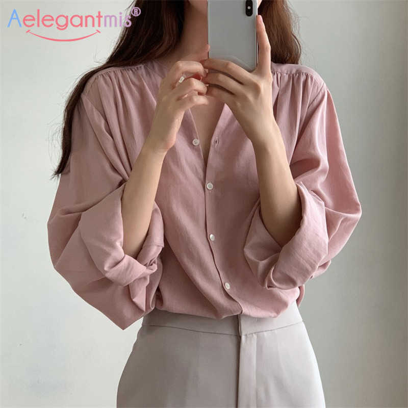 Aelegantmis Korean Casual Loose Pink Blouse Shirt Women Long Sleeve Oversize Shirts Female Sweet Spring Chiffon Elegant 210607
Aelegantmis Korean Casual Loose Pink Blouse Shirt Women Long Sleeve Oversize Shirts Female Sweet Spring Chiffon Elegant 210607
