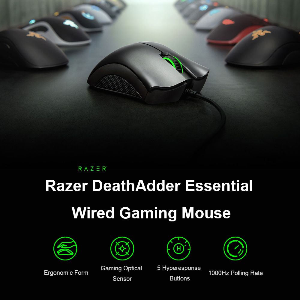 Wired Gaming Mouse DeathAdder Razer Mice V2 Essential 6400DPI Ergonomic Professional-Grade Optical Sensor For Computer Laptop
Wired Gaming Mouse DeathAdder Razer Mice V2 Essential 6400DPI Ergonomic Professional-Grade Optical Sensor For Computer Laptop