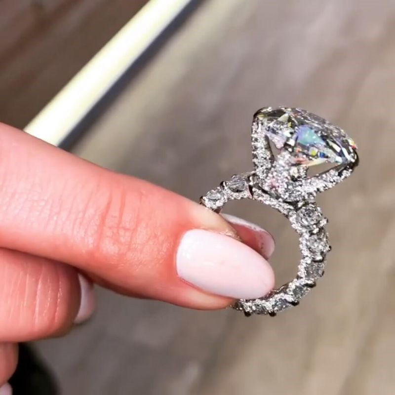 designer earrings Wedding Rings Luxury Jewelry Sparkling Pure 100% 925 Sterling Silver Princess Cut Moissanite Diamond Gemstones Party Eternity Women 