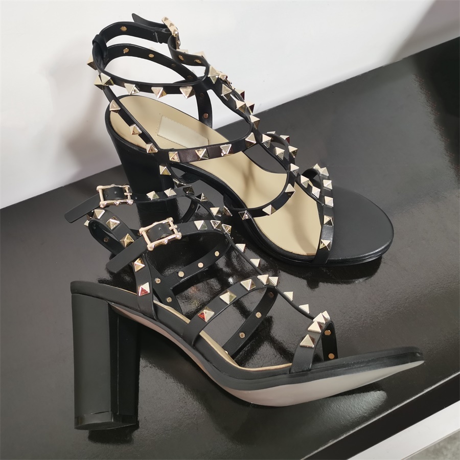 Women Rockstud Sandal Ankle Strap Pump Rivets High Heels Designer Shoes Sexy Calfskin Leather Shoes Party High Heel 9.5cm with box, Color 5
Women Rockstud Sandal Ankle Strap Pump Rivets High Heels Designer Shoes Sexy Calfskin Leather Shoes Party High Heel 9.5cm with box, Color 5
