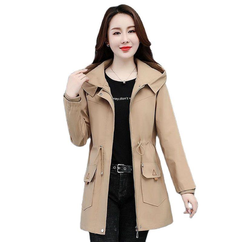 Women's Trench Coats Lining Female Windbreaker Coat Mid-Length 2021 Spring Autumn Loose Large Size 4XL Temperament Zipper Hooded Ladies Jack, Tan;black
Women's Trench Coats Lining Female Windbreaker Coat Mid-Length 2021 Spring Autumn Loose Large Size 4XL Temperament Zipper Hooded Ladies Jack, Tan;black
