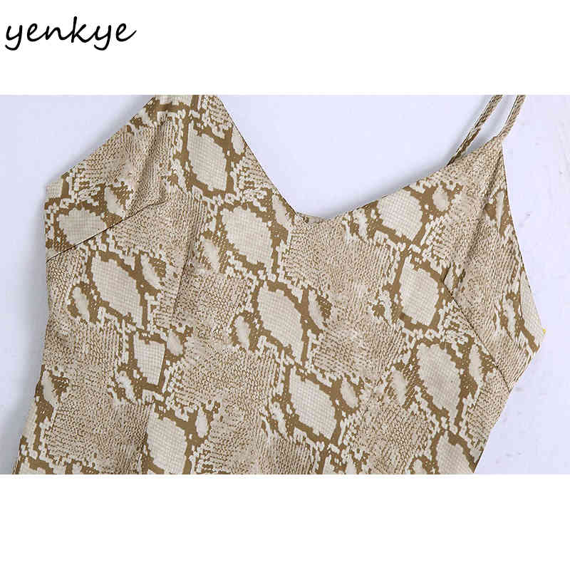 Vintage Animal Print Sling Dress Women Sexy Backless Sleeveless V Neck A-line Midi Night Out Party Summer Vestido 210430