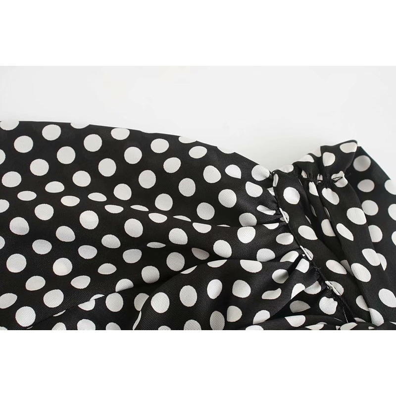 vintage polka dot women dresses summer sexy bow neck ladies mini fashion lantern sleeve female girls 210430