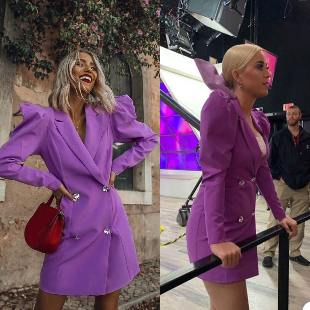 Sexy Purple Women Dress Suits Plus Size Celebrity Red Carpet Blazer Suit Ladies Prom Party Wedding Only One Piece