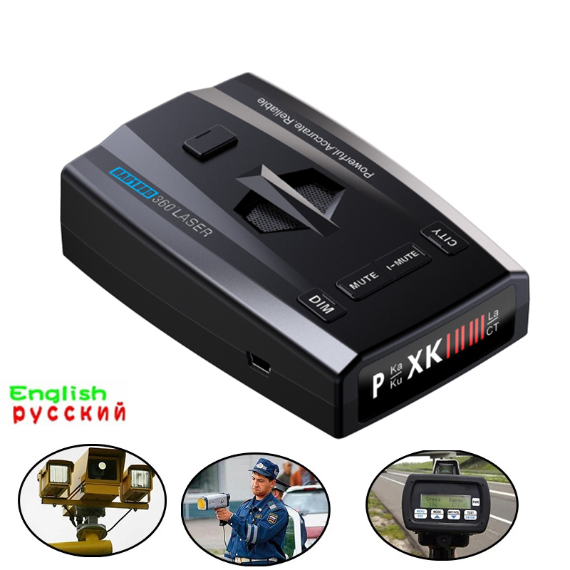 Radar Detector Tool 360 Laser Car Detectors Vehicle Speed Control 16 Full Band X Ka Ku VGR-2 Russian/ English Voice Alert