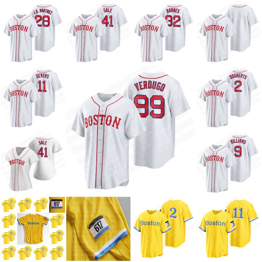 

Boston 2 Xander Bogaerts 2021 City Connect Jerseys 5 Enrique Hernandez 99 Alex Verdugo 9 ted williams 28 J.D. Martinez 41 Chris Sale 11 Rafael Devers Baseball Jersey