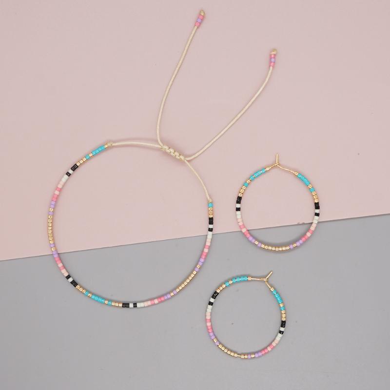 Earrings & Necklace Go2BoHo Women's Jewelry Sets Fashion Multicolor Miyuki Seed Beads Adjustable Bracelet Hoop Set For Women Jewellery, Silver
Earrings & Necklace Go2BoHo Women's Jewelry Sets Fashion Multicolor Miyuki Seed Beads Adjustable Bracelet Hoop Set For Women Jewellery, Silver