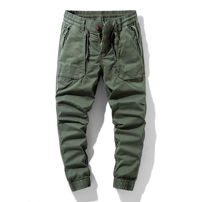 Men's Pants Trousers Cargo Men Summer Pure Cotton Lightweight Thin Casual Work Wear 2021