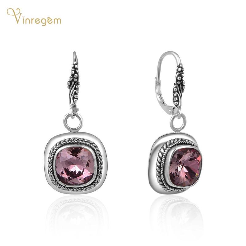 Dangle & Chandelier Vinregem Vintage 100% 925 Sterling Silver Amethyst Gemstone Wedding White Gold Earrings For Women Party Fine Jewelry
Dangle & Chandelier Vinregem Vintage 100% 925 Sterling Silver Amethyst Gemstone Wedding White Gold Earrings For Women Party Fine Jewelry