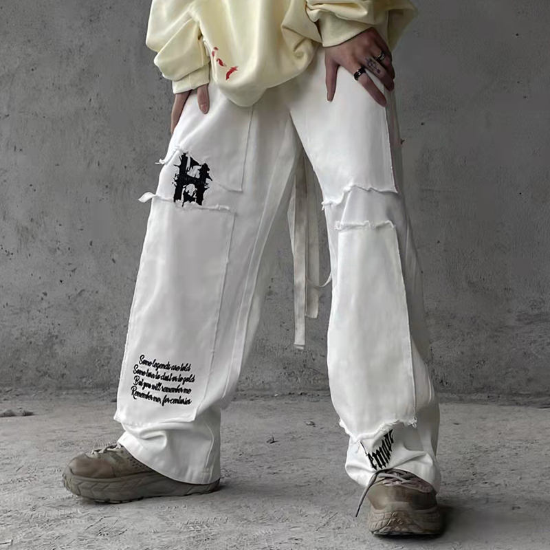 Patchwork Letter Embroidery Mens Cargo Pants Streetwear Casual Wide Leg Baggy Trousers Oversized Hip Hop Overalls, Black
Patchwork Letter Embroidery Mens Cargo Pants Streetwear Casual Wide Leg Baggy Trousers Oversized Hip Hop Overalls, Black