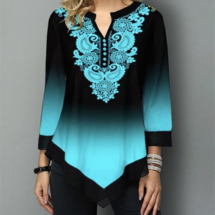 vintage print long sleeve women shirts v neck casual female gradient hem blouses ladies plus size blusa, White
vintage print long sleeve women shirts v neck casual female gradient hem blouses ladies plus size blusa, White