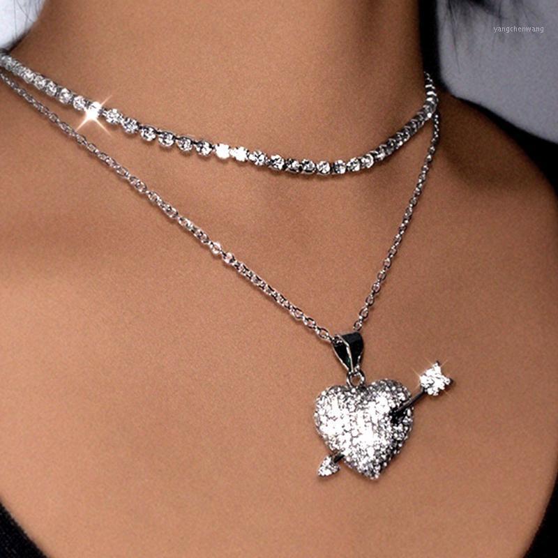 Chains Flatfoosie 2021 Cupid Arrow Pendant Necklace Shiny Heart Crystal Clavicle Chain For Woman Creative Jewelry Gift
Chains Flatfoosie 2021 Cupid Arrow Pendant Necklace Shiny Heart Crystal Clavicle Chain For Woman Creative Jewelry Gift