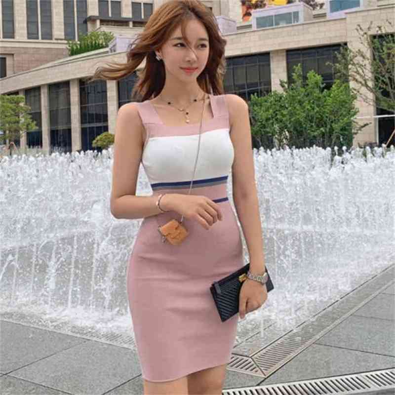 Summer Pink Contrast Color Bodycon Dress Women Knitted Sexy Square Collar Sleeveless Female Elegant Ladies Vest Mini 210519, Photo color
Summer Pink Contrast Color Bodycon Dress Women Knitted Sexy Square Collar Sleeveless Female Elegant Ladies Vest Mini 210519, Photo color