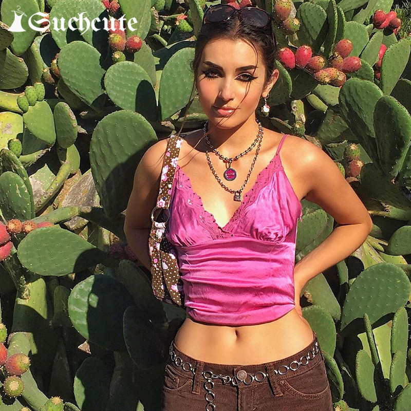 Women's Tanks & Camis Female y2k Aesthetic Lace Patchwork Camisole Summer Streetwear E Girl Tops 90s Outfits Pink Crop Top For Wom
Women's Tanks & Camis Female y2k Aesthetic Lace Patchwork Camisole Summer Streetwear E Girl Tops 90s Outfits Pink Crop Top For Wom