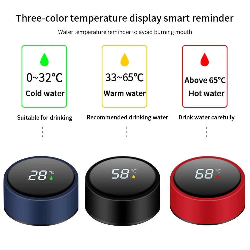 500ML Smart Water Bottle Led Vacuum Flask Digital Temperature Display Stainless Steel Coffee Thermal gs Intelligent Insulation Cups Free shipping