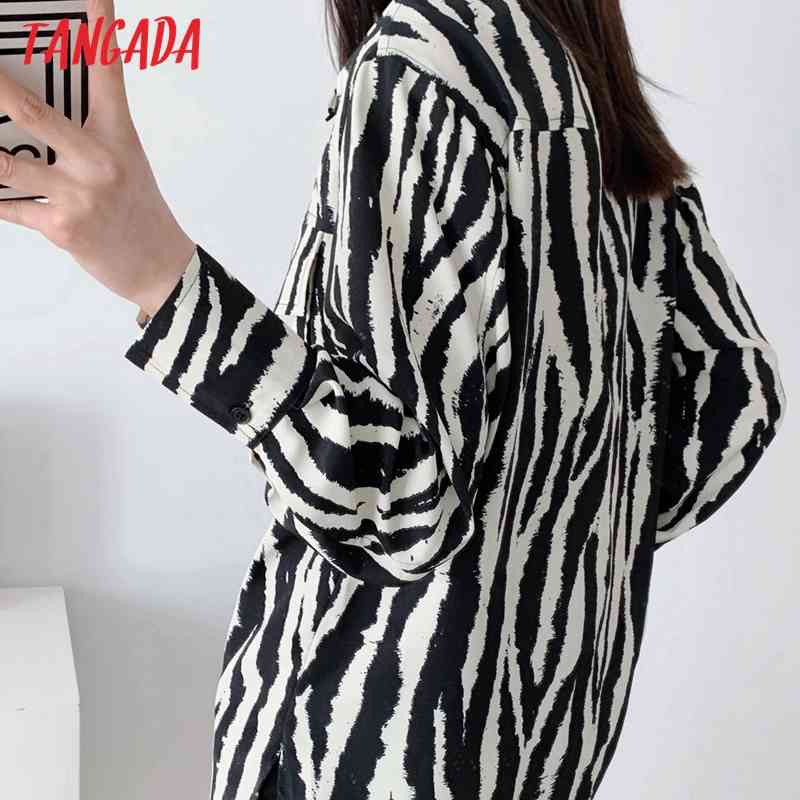 Spring Women Oversized Animal Print Blouse Long Sleeve Chic Female Office Lady Shirt Blusas Femininas AI32 210416