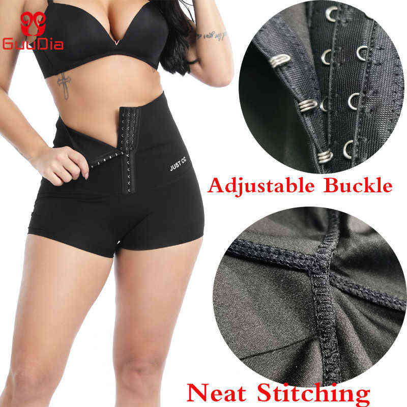 GUUDIA Women Waist Trainer Shorts Tummy Control Panties Workout Leggings Sports Leggings High Waist Body Shaper Pants Shapewear 211112