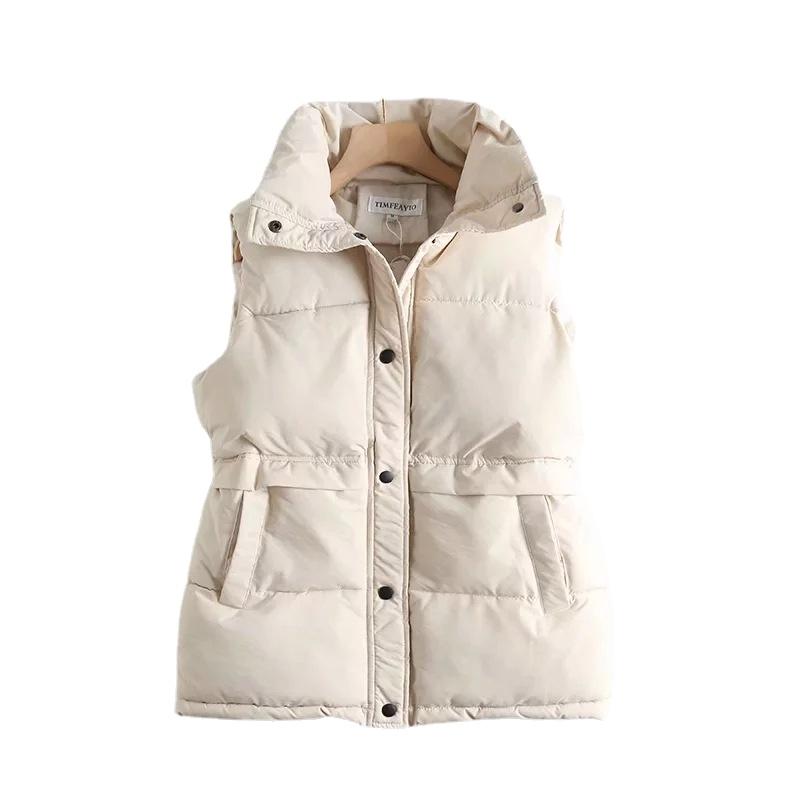 Women's Vests Windproof Warm Vest Autumn Winter Solid Color Loose Drawstring Stand Collar Long Jacket Cotton, Black;white
Women's Vests Windproof Warm Vest Autumn Winter Solid Color Loose Drawstring Stand Collar Long Jacket Cotton, Black;white