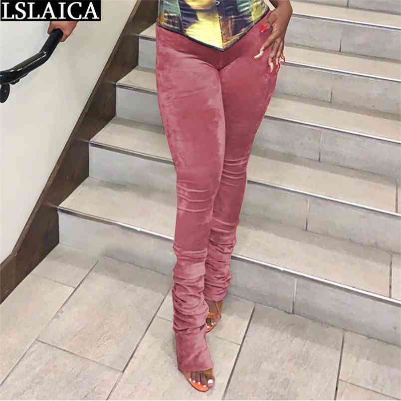 Fashion All Match Woman Pants Smocked Slacks Streetwear Sweatpants Women Elastic Waist Solid Skinny Casual Femme Pantalon 210515