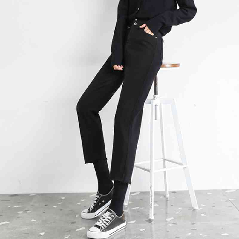 OL Wear High Waist Straight Wide Leg Pants Women Denim Vintage Fashion Jeans Trousers Femme Plus Size 5 Colors 210421