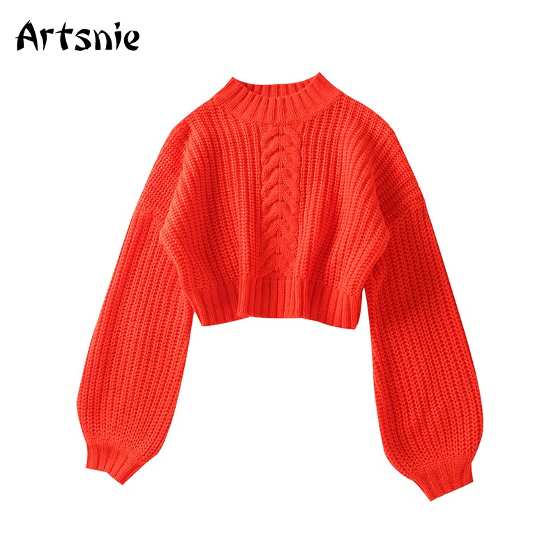artsnie winter turtleneck sweater women lantern sleeve warm pull femme hiver sweet red knitted cropped sweaters jumper female, Black
artsnie winter turtleneck sweater women lantern sleeve warm pull femme hiver sweet red knitted cropped sweaters jumper female, Black