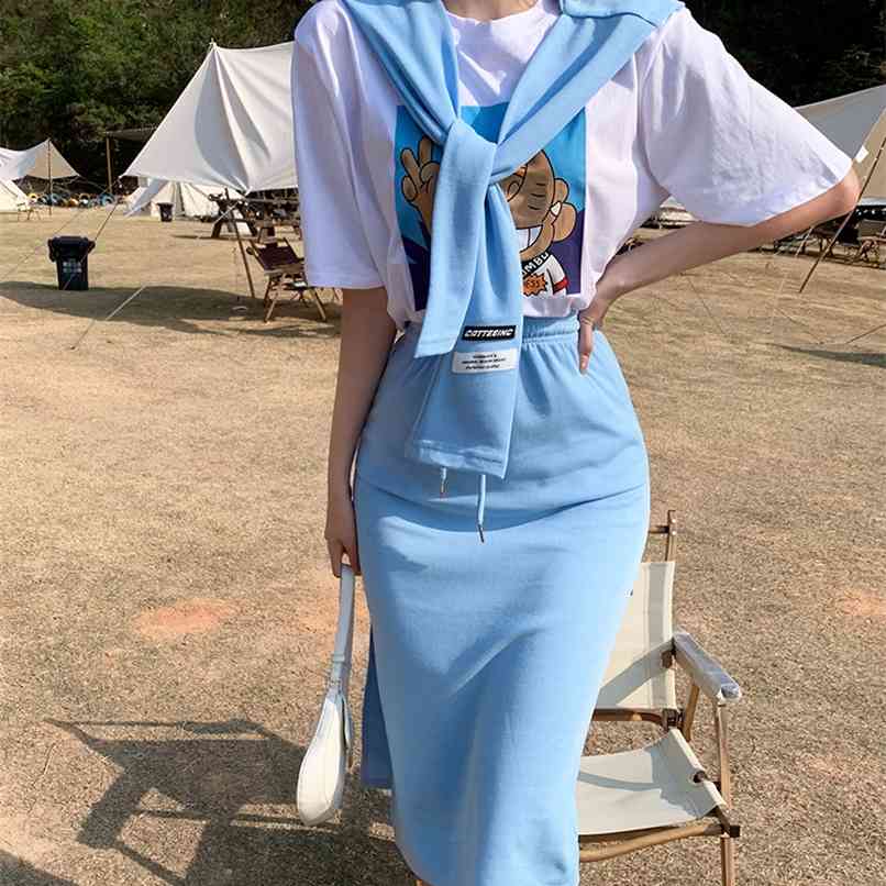 Plus Size 3 Piece Set for Women Summer Hoodies Shawl +Cartoons Printted Short-sleeved Tshirt and Long Bodycon Skirts Suit Female 210602, Gray
Plus Size 3 Piece Set for Women Summer Hoodies Shawl +Cartoons Printted Short-sleeved Tshirt and Long Bodycon Skirts Suit Female 210602, Gray