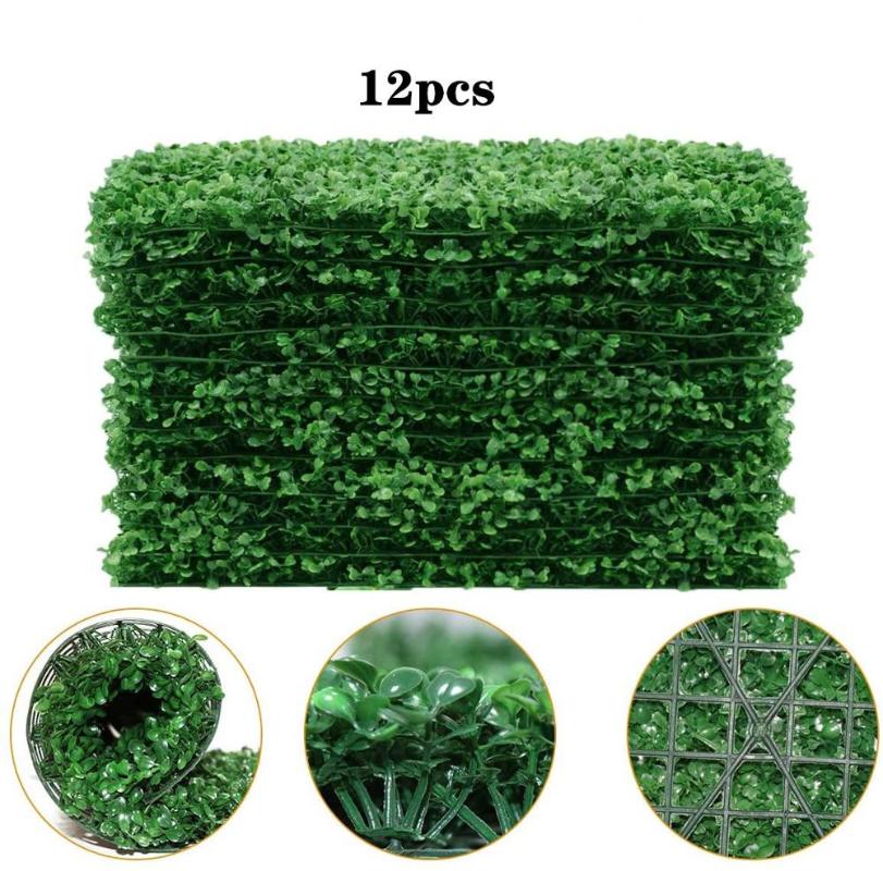 Decorative Flowers Wreaths Artificial Boxwood Panels 12 Pieces Greenery Ivy Privacy Fence Landscaping Screening Green Wall8450832