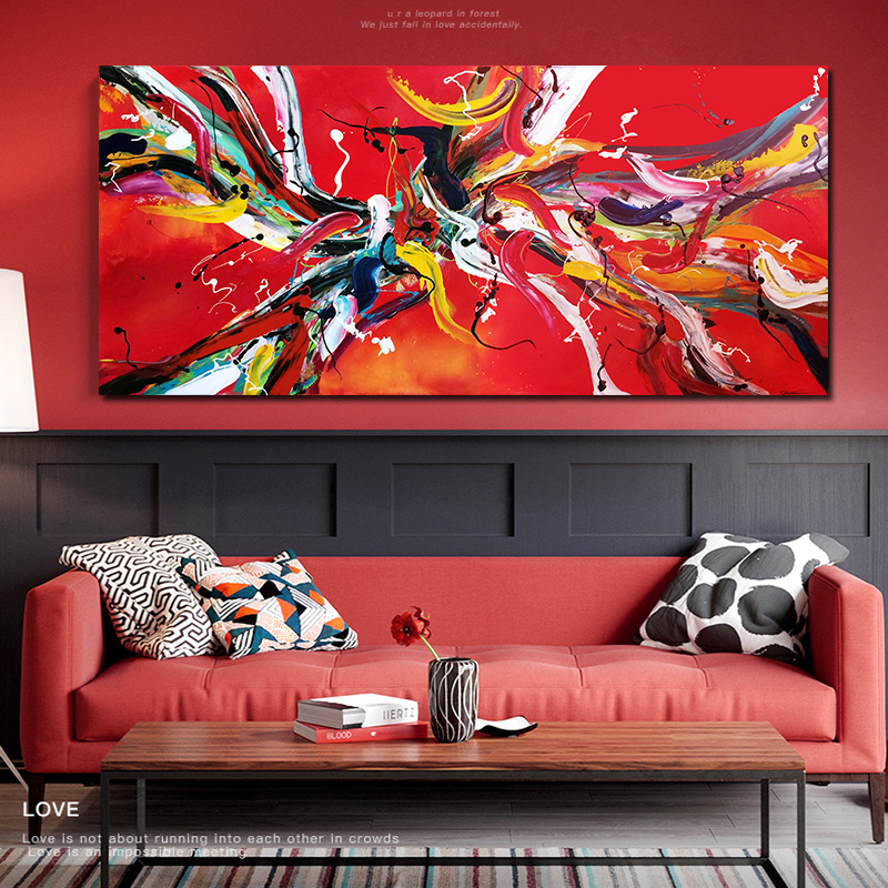 pop art red line canvas print abstract painting wall art pictures for living room modern pictures drop