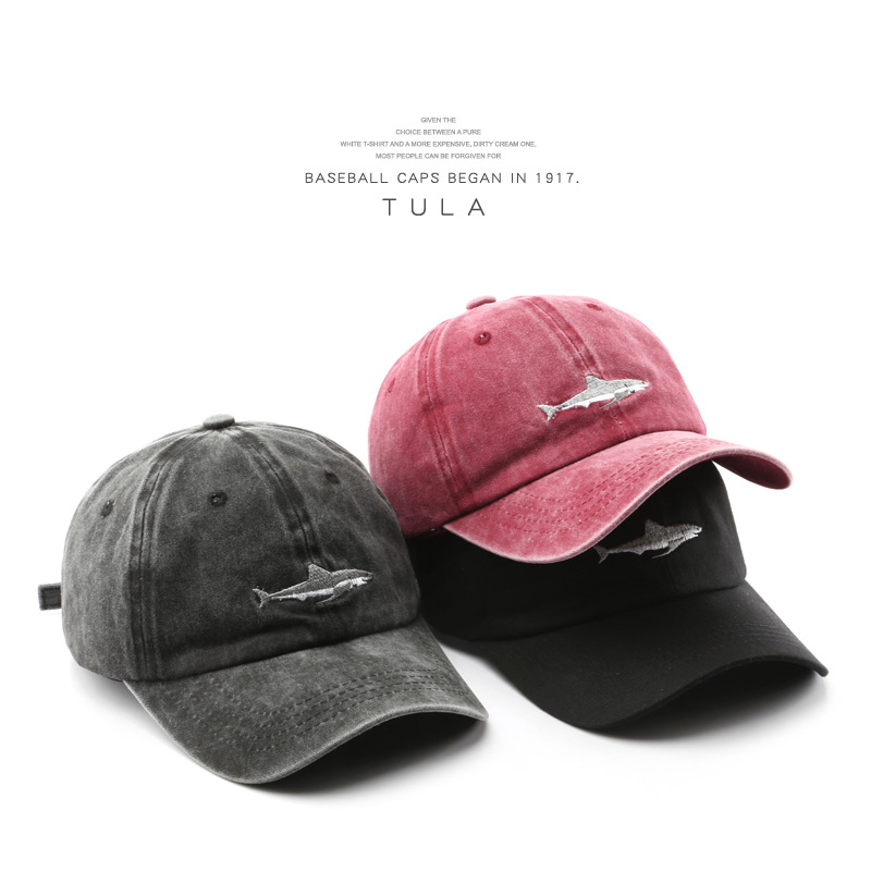 Ball Caps Europe and America Cross Border Mens Sports Leisure Washed-out Distressed Shark Baseball Cap Street Fashion Trends Womens Sun-Poof Peaked Ca, Black
Ball Caps Europe and America Cross Border Mens Sports Leisure Washed-out Distressed Shark Baseball Cap Street Fashion Trends Womens Sun-Poof Peaked Ca, Black