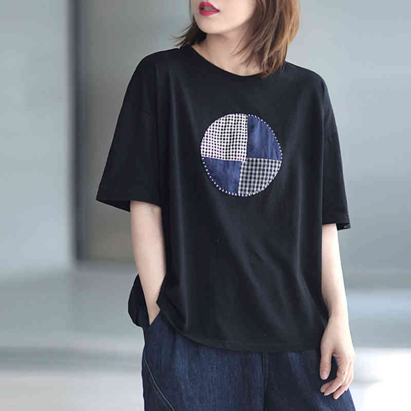 Johnature Cotton Patchwork Embroidery Casual Women T-Shirts O-neck Short Sleeve Summer Loose All-match Casual Tops 210521, Beige
Johnature Cotton Patchwork Embroidery Casual Women T-Shirts O-neck Short Sleeve Summer Loose All-match Casual Tops 210521, Beige