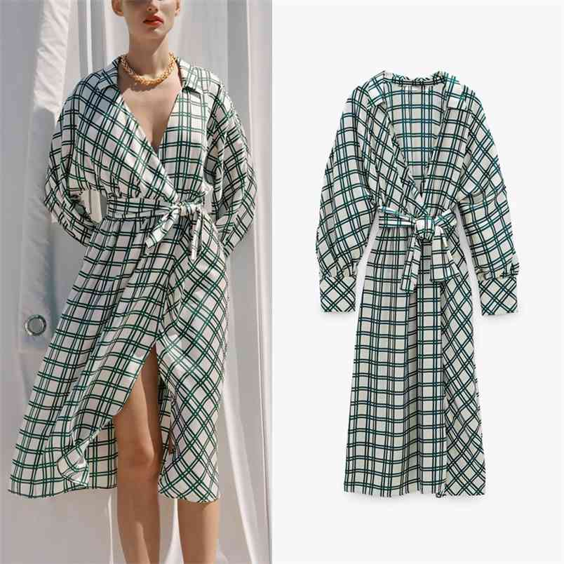 Plaid Dress Woman Elegant Women Tie dye Print Ladies es Summer lapel collar V-neck Long sleeves Midi 210519
Plaid Dress Woman Elegant Women Tie dye Print Ladies es Summer lapel collar V-neck Long sleeves Midi 210519