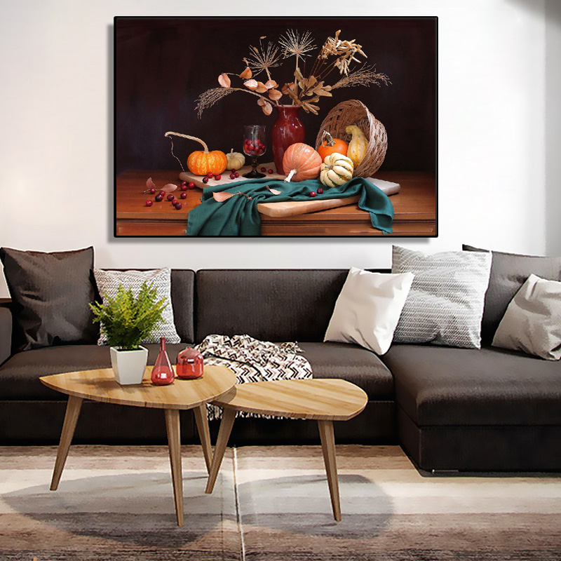 Large Size Oil Painting Print Fruit Poster Wall Art Canvas Painting Abstract Kitchen Picture For Living Room Kitchen Decor