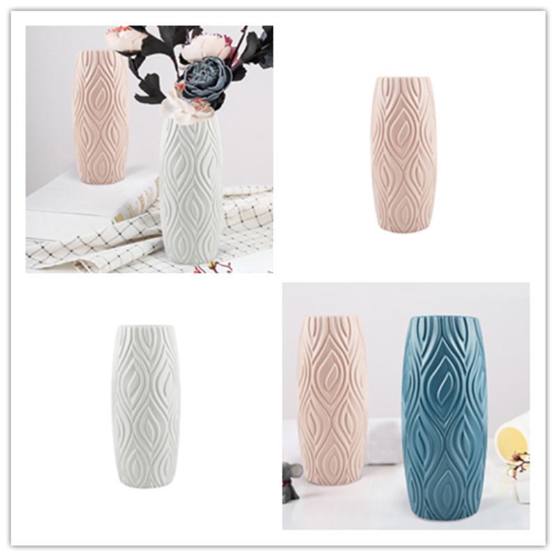Imitation Ceramic Vase Home Decor Shatterproof Flower Pot Nordic Decoration Plastic Decorative Vases Modern
