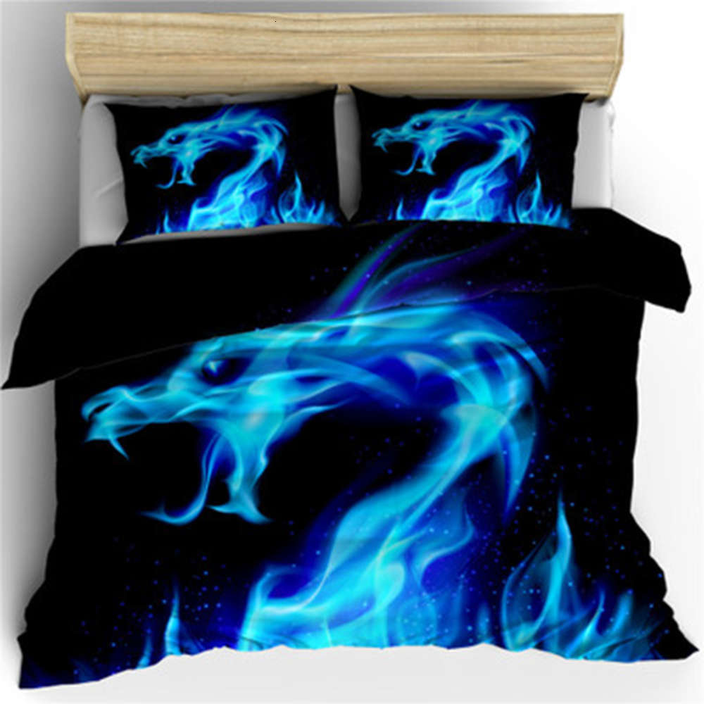 Textiles Home Bedding Decoration Bedroom Handsome Blue Red Fire Dragon Printing Pattern Duvet Cover Sets 3 Piece Set
Textiles Home Bedding Decoration Bedroom Handsome Blue Red Fire Dragon Printing Pattern Duvet Cover Sets 3 Piece Set