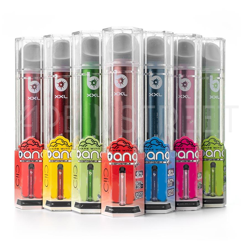 Bang XXL Disposable 2000 Puffs Vape Pen e cigarette starter kit Device 800mAh Power Battery Pre-filled 6ml Pods Cartridge Vapors
Bang XXL Disposable 2000 Puffs Vape Pen e cigarette starter kit Device 800mAh Power Battery Pre-filled 6ml Pods Cartridge Vapors