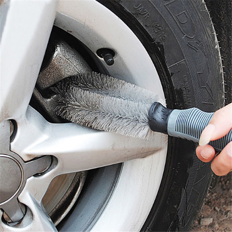 1PC Car Auto Spoke Truck Motorcycle Alloy Wheel Brush Tire Rim Hub Clean Plastic Coated Wire Wash Washing Cleaning Tool